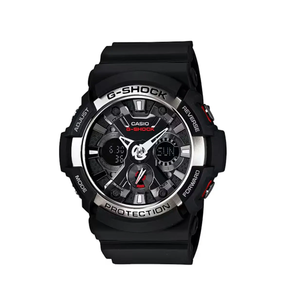 Casio Men G-shock Ana-digi World Timer Black Resin Alarm Dive Watch GA200-1A