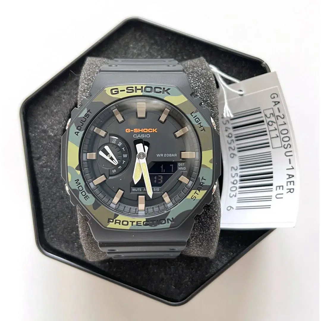 G-shock Men`s GA2100SU-1AER Analog-digital Watch Black-camo New/// by Casio