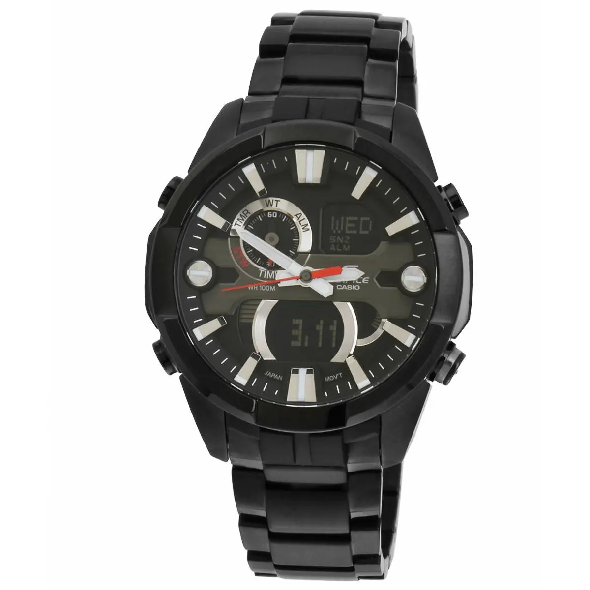 Casio Mens Edifice ERA-201BK-1A Thermometer Ana-digi Watch World Time Multi