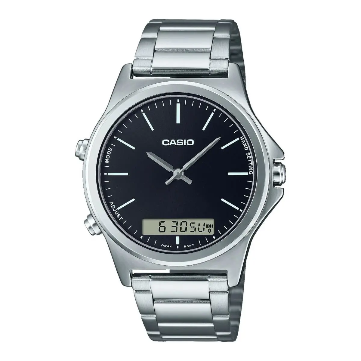 Casio MTP-VC01D-1E Men`s Stainless Steel Black Dial Analog Digital Watch