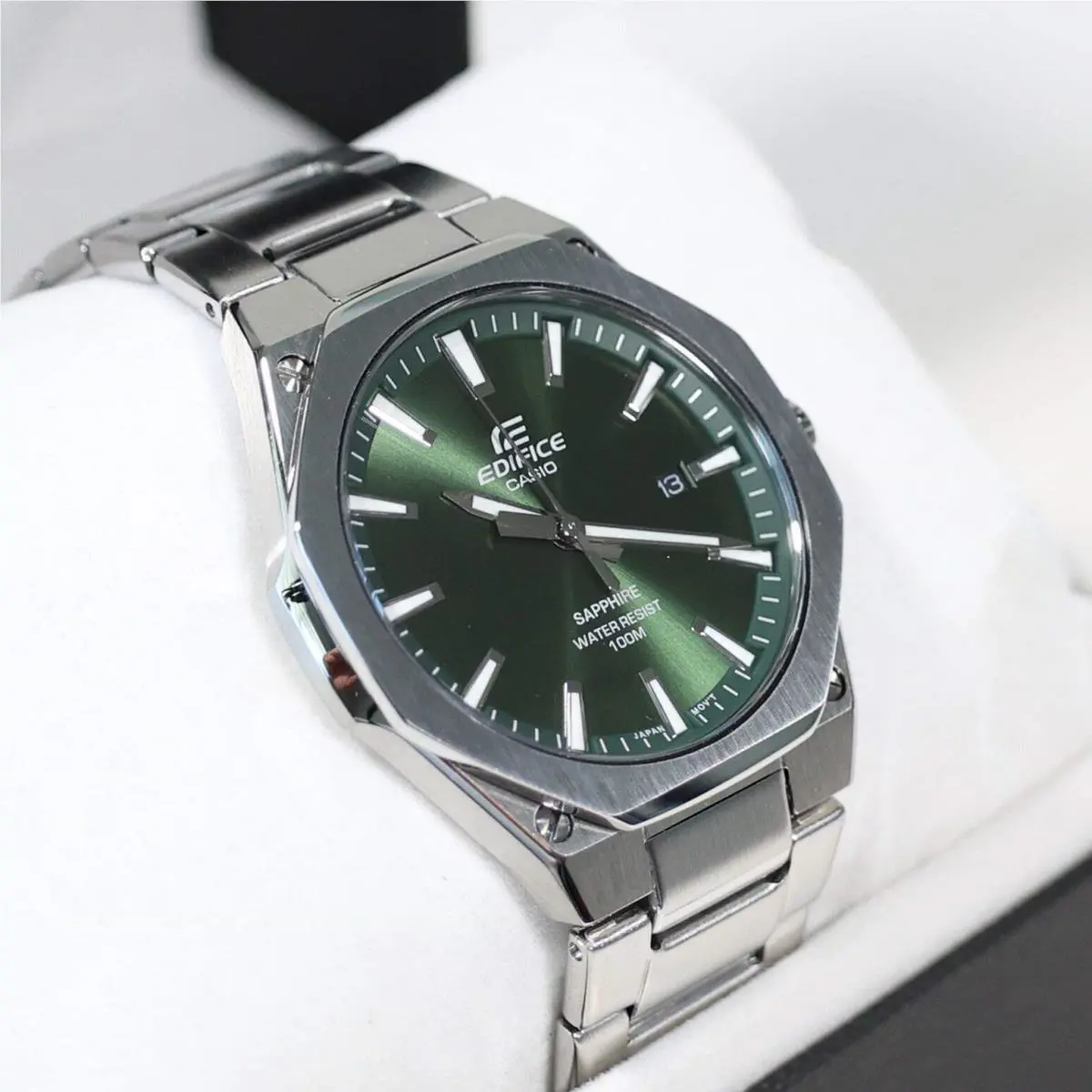 Casio Edifice Men`s Green Dial Stainless Steel Sports Watch EFR-S108D-3AVUEF