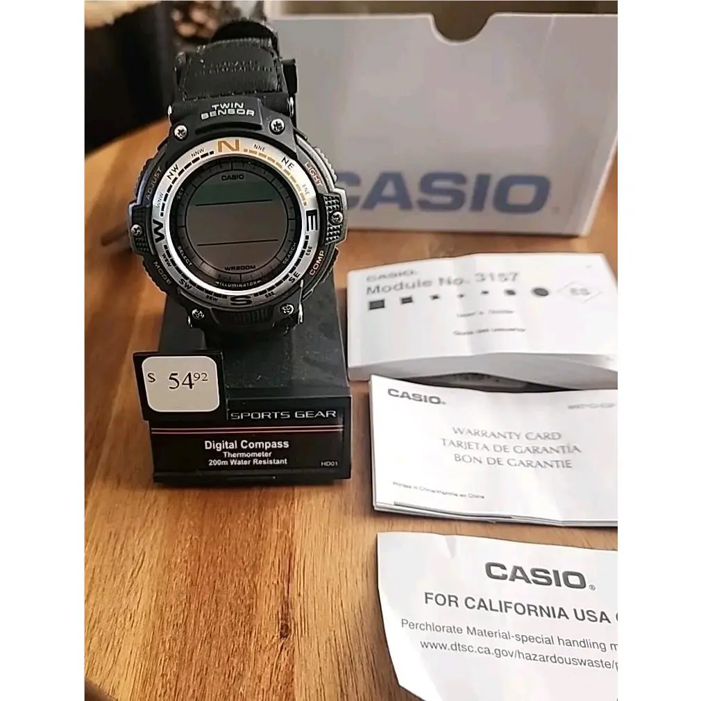 Casio SGW100B3VWT Digital Compass 200M Water Resistant Thermometer Backlight SS5