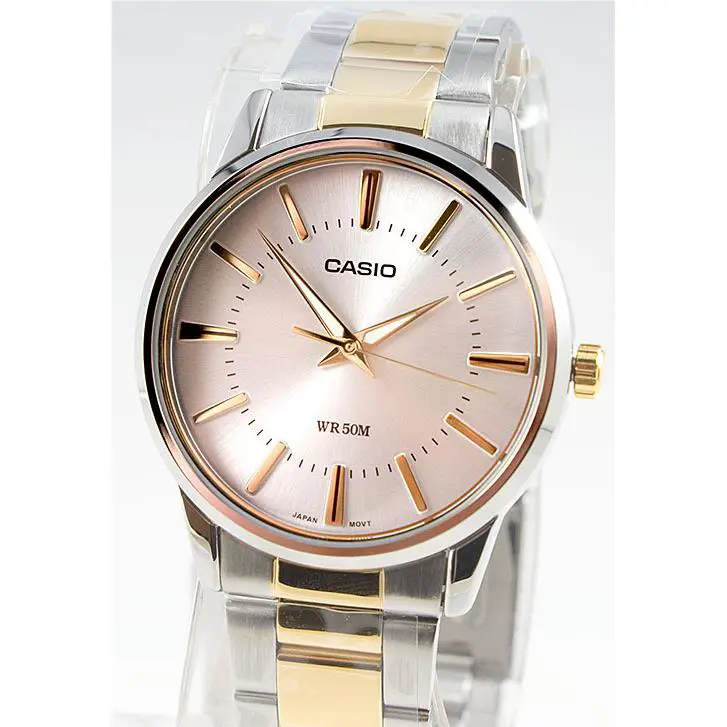 Casio Quartz Men`s Core 2 Tone Dress Watch MTP-1303SG-7AV Steel Band