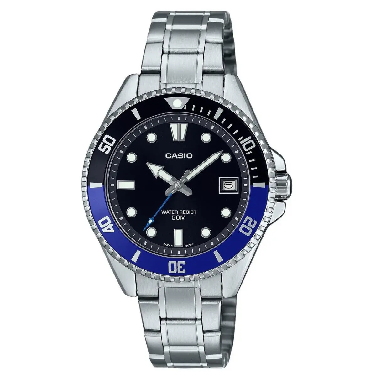 Casio Standard Analog Stainless Steel Black Dial Quartz MDV-10D-1A2 Men`s Watch