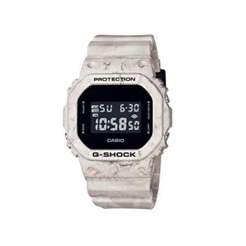 Casio G-shock Digital Display Black Dial Resin Strap Men`s Watch DW-5600WM-5DR - Black, Dial: Black, Band: White