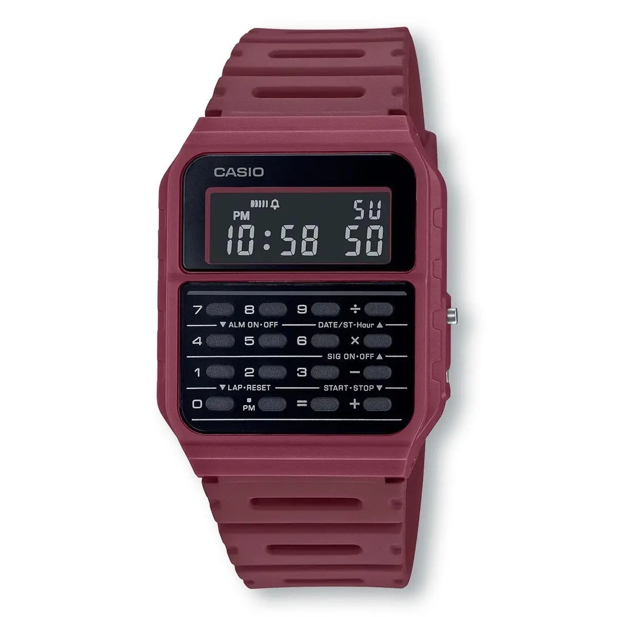 Casio CA53WF-4B Unisex Calculator Digital Watch Red