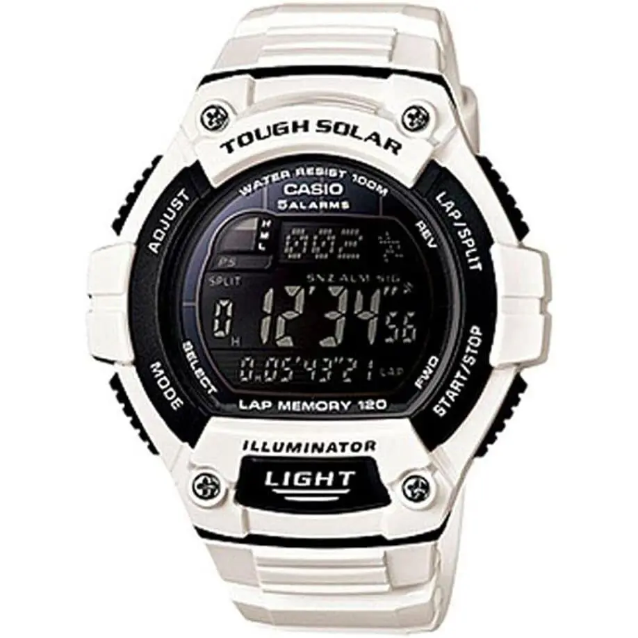 WS220C-7BV Solar Powered Men`s White Resin Band Watch by Casio
