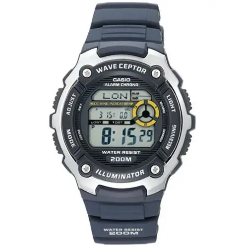 Casio Wave Ceptor Illuminator Men`s Atomic Timekeeping 47mm Watch WV200A-2AV - Dial: Black, Band: Black, Bezel: Black