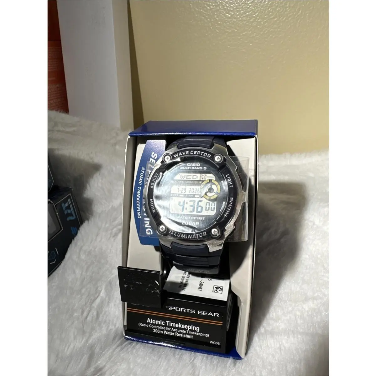 Wave Ceptor Illuminator Men`s Atomic Timekeeping 47mm Watch WV200A-2AV by Casio