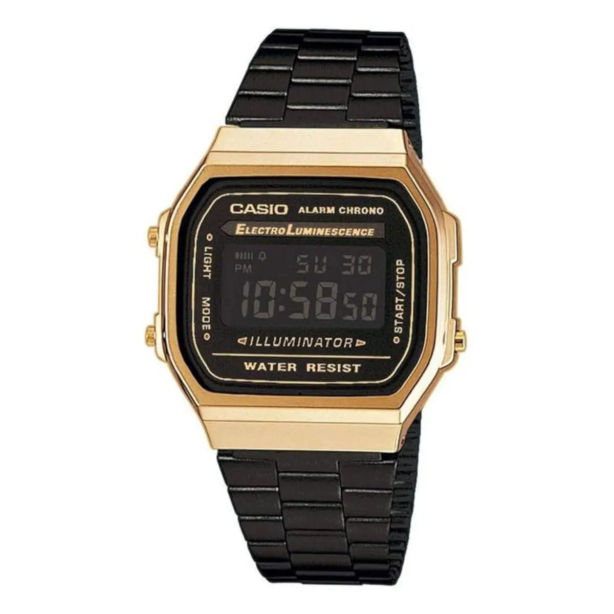 Casio A168WEGB-1BDF Vintage Water-resistant Digital Metal Watch Black/gold