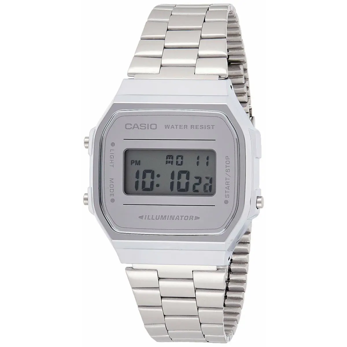Casio A168WEM-7 Men`s Youth Collection Mirror Dial Alarm Chronograph