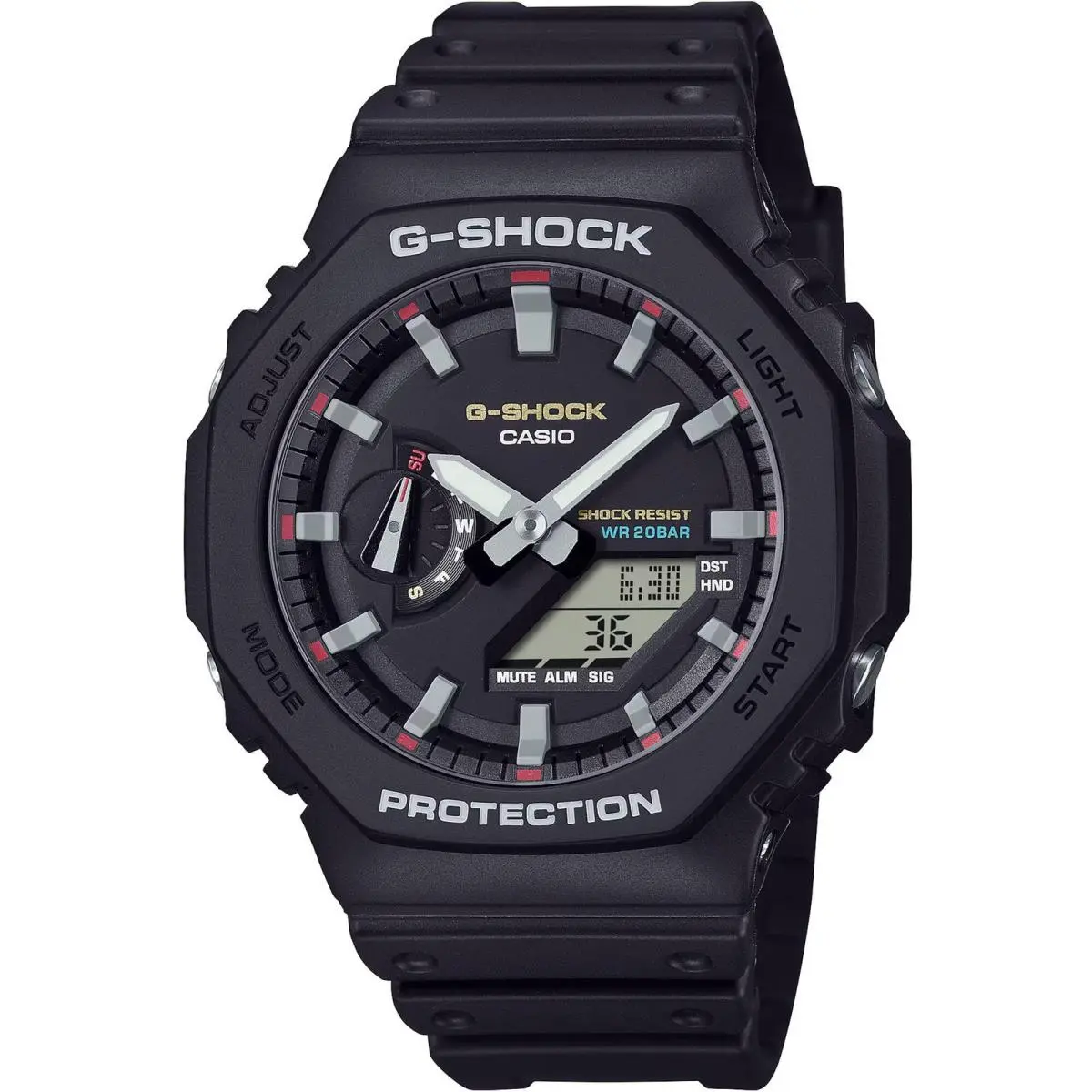 Casio Men`s Watch G-shock Chrono Black and Grey Dial Analog-digital GA2100RL-1A