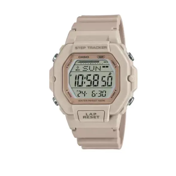 Men`s Gray Digital Display Beige Resin Band Wrist Watch LWS-2200H-4AVCF by Casio
