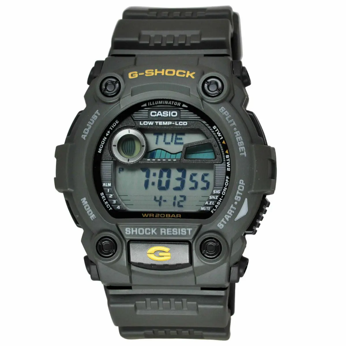 Casio Men`s G-7900-3D G-shock Green Resin Digital Dial Watch