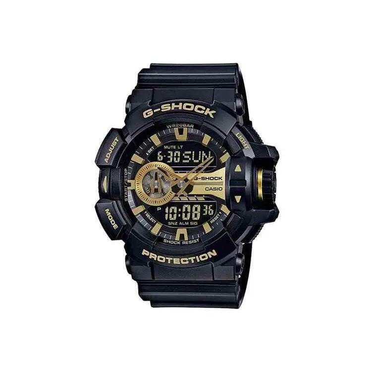 G-shock Black Gold Dial Analog Digital Men`s Round Watch GA-400GB-1A9CR by Casio