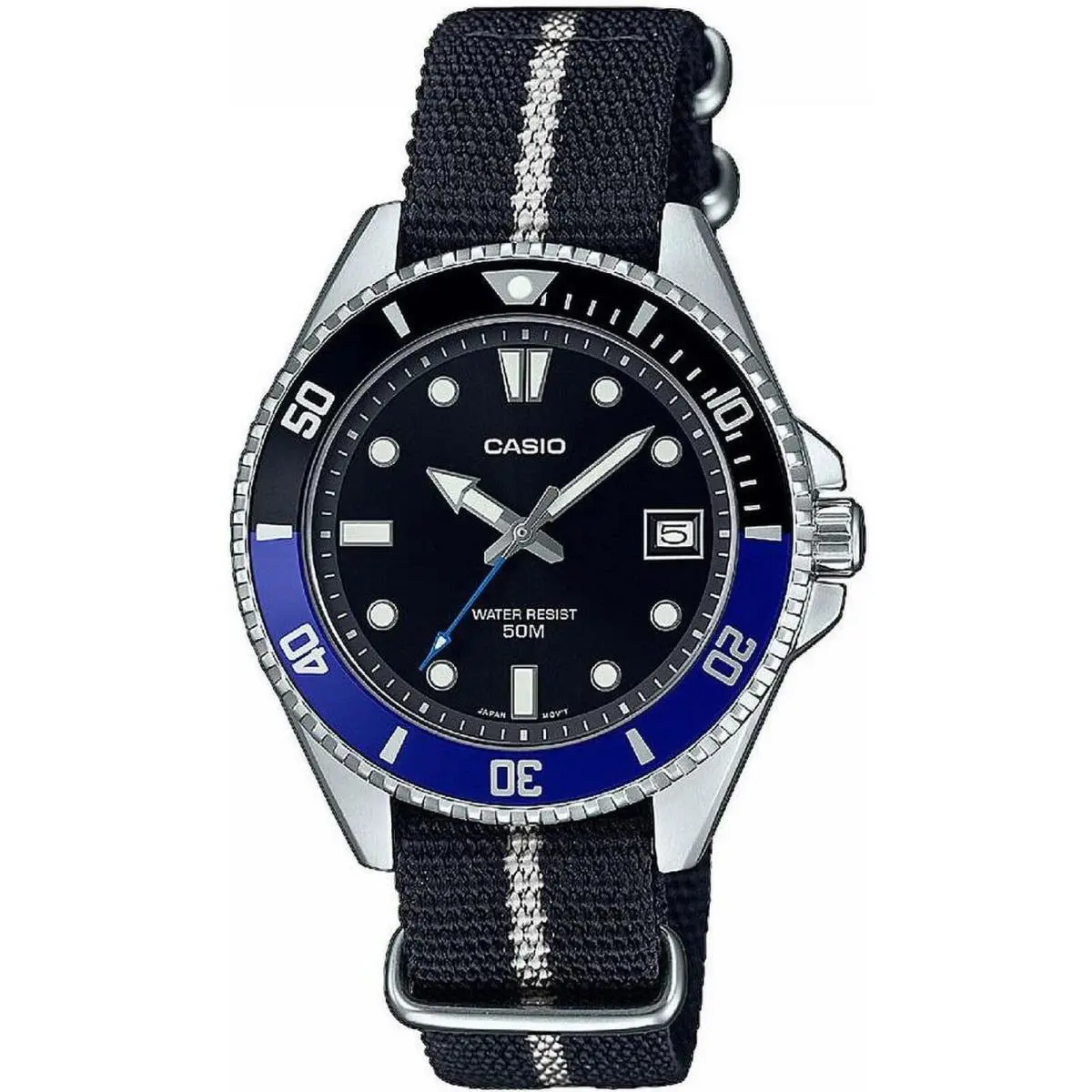 Casio MDV10C-1A2 Men`s Quartz Analog Watch with Stainless Steel Strap