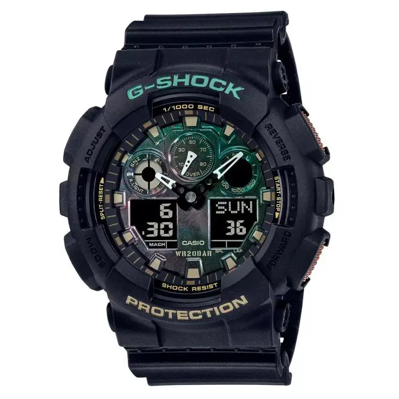 G-shock Analog/digital Rusted Iron Dial Black Watch GA-100RC-1A by Casio