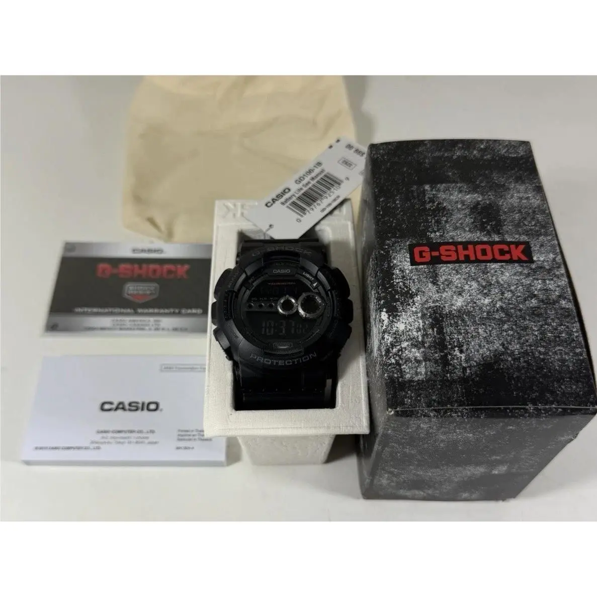 G-shock Military Men`s Watch GD100-1B In Box Black by Casio