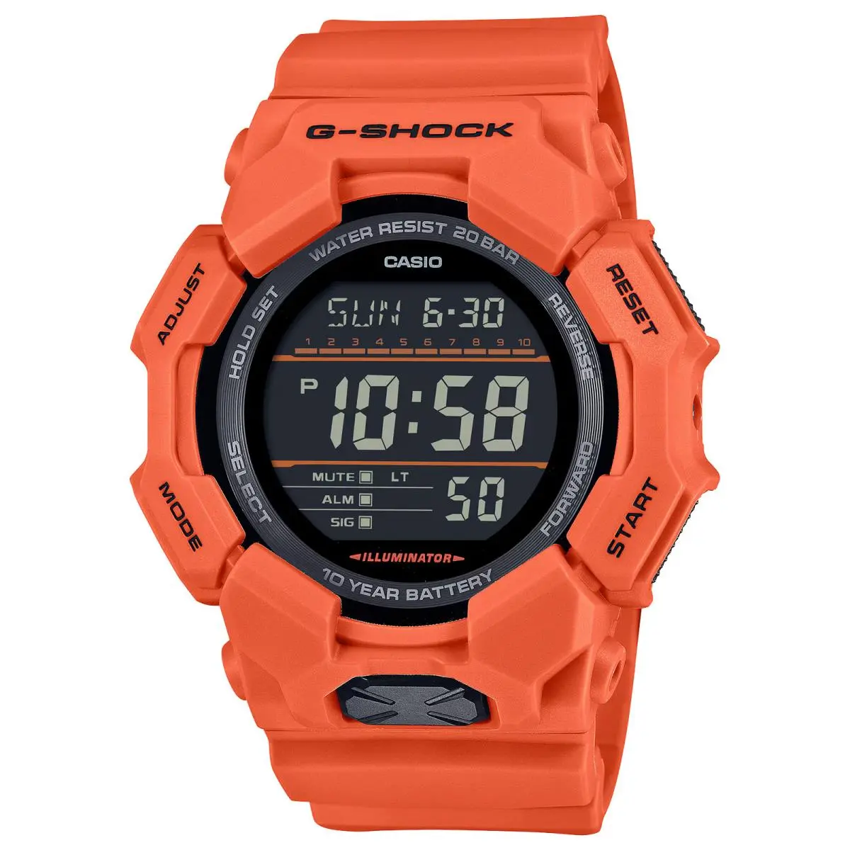 Casio G-shock Red Orange Digital 10 Year Battery Watch GD-010-4 GD-010 Series
