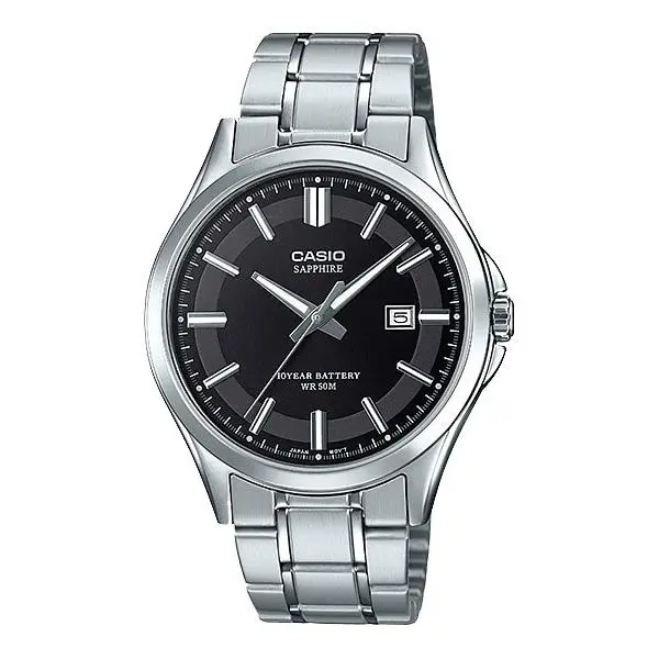 Casio MTS100D-1A Men`s Standard Analog Black Dial Stainless Steel Band Watch