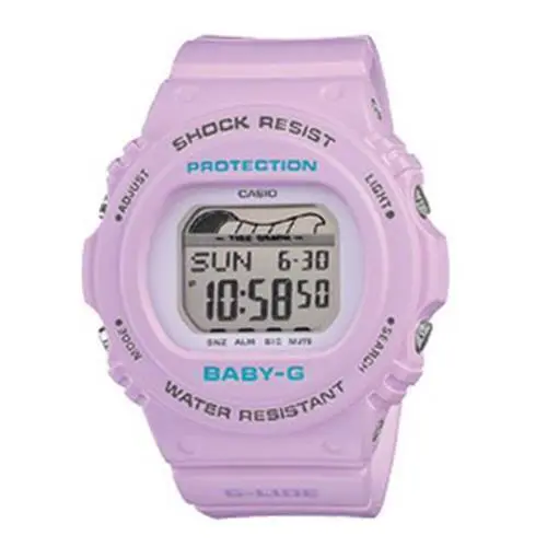 Baby-g Ride Digital Gray Dial Women`s Casio Purple Resin Watch BLX-570-6DR - Purple, Dial: Gray, Band: Purple