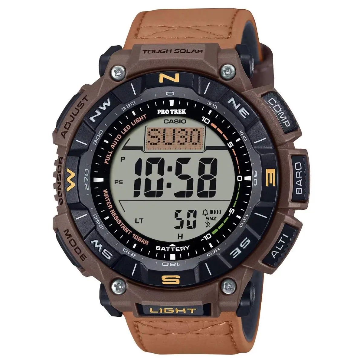 Protrek Climbing Coyote Brown Triple Sensor Solar Mens Watch PRG340L-5 by Casio