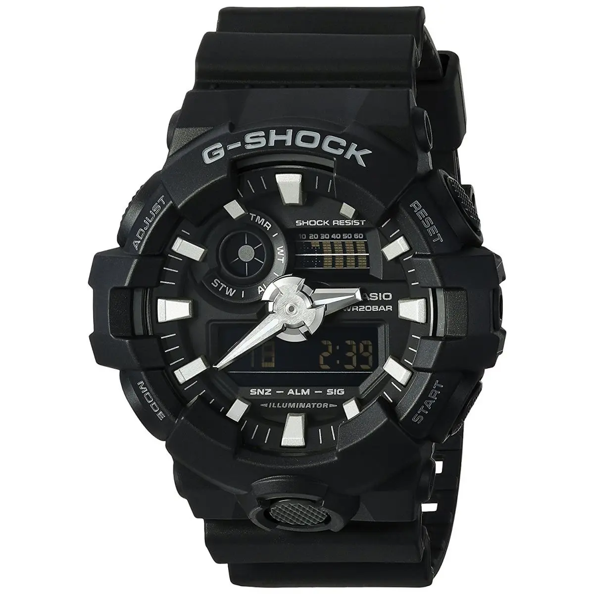 GA-700-1B Men`s G-shock Analog Digital Quartz Watch 53mm Black by Casio