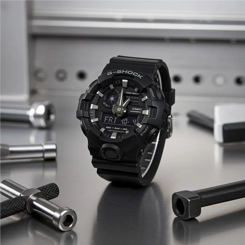 GA-700-1B Men`s G-shock Analog Digital Quartz Watch 53mm Black by Casio