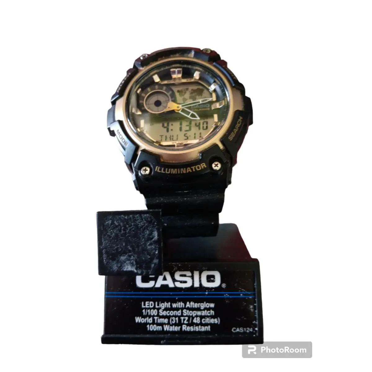 Casio Watch Men 10 Year Battery World Time 100 m Water Resistant
