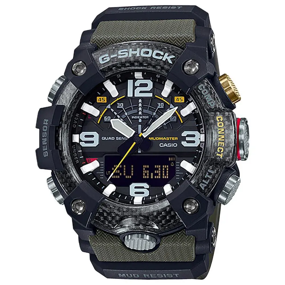 Men`s G-shock Master of G Mudmaster Quad Sensor Watch - Green by Casio
