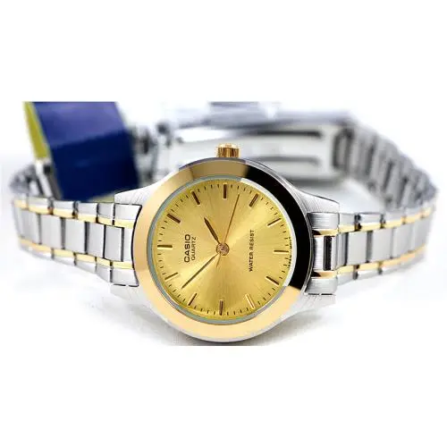 LTP1128G-9A Ladies Two-tone Stainless Steel Casual Dress Watch Gold Dial by Casio