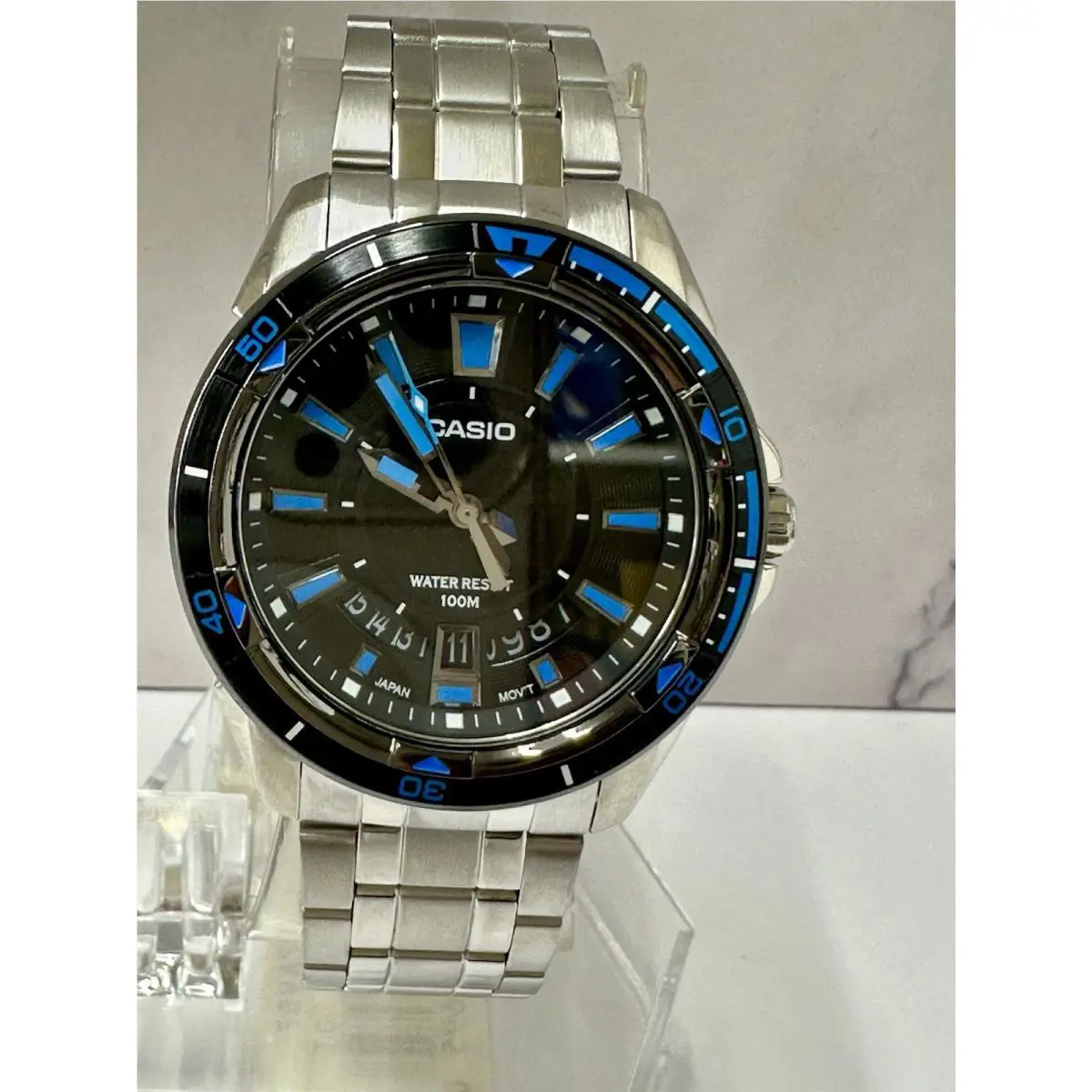 Casio MTD-1066D-1A Black Blue Dial Men’s Watch