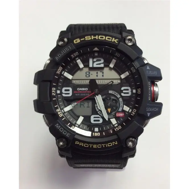 Casio G-shock Men`s Master of G Compass Mud Resist Digital Watch GG1000-1A - Dial: Black, Band: Black