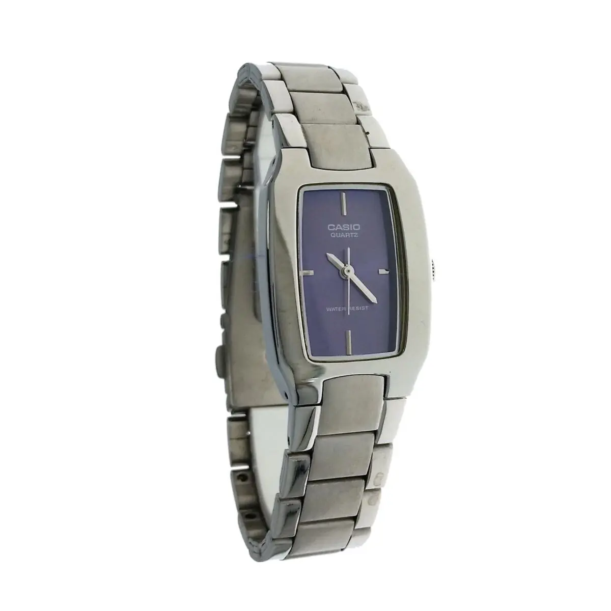Casio Rectangle Blue Dial S Steel Ladies Wristwatch Watch LTP1165A 2CDF
