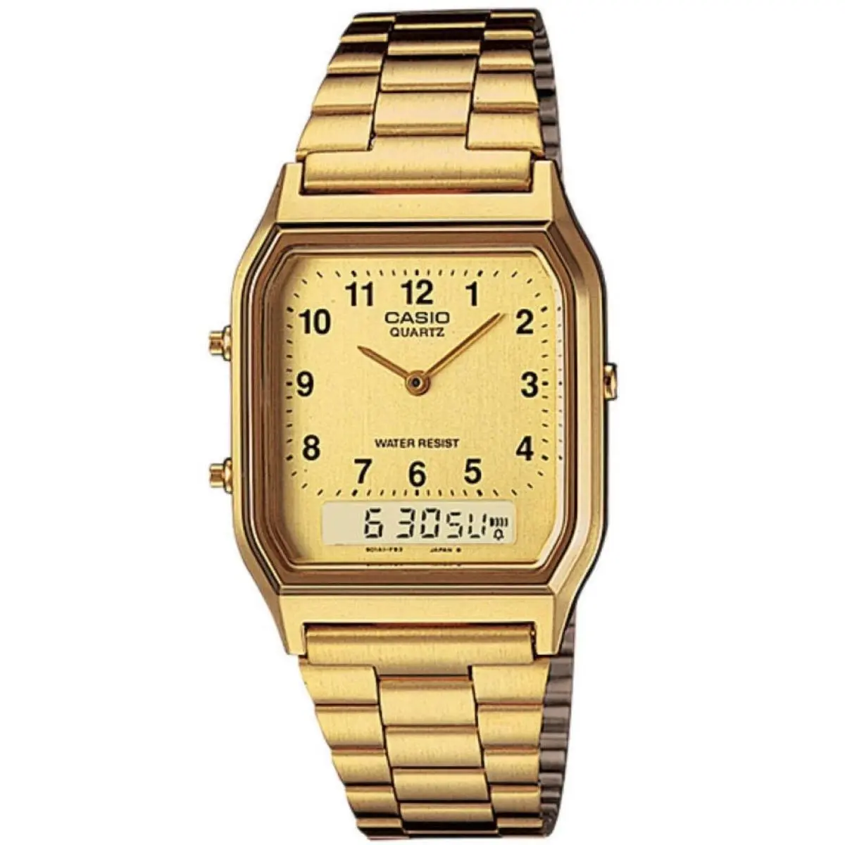 Casio Vintage Analog Digital Gold Tone Men`s Watch AQ-230GA-9B