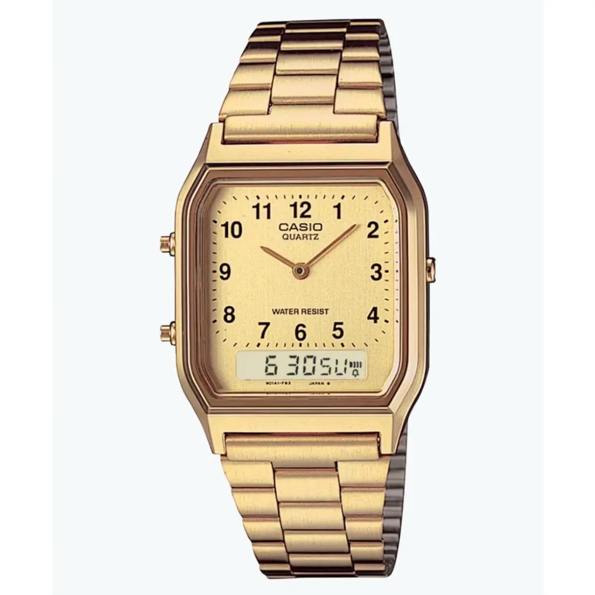 AQ230GA-9B Vintage Analog/digital Gold Tone Watch by Casio
