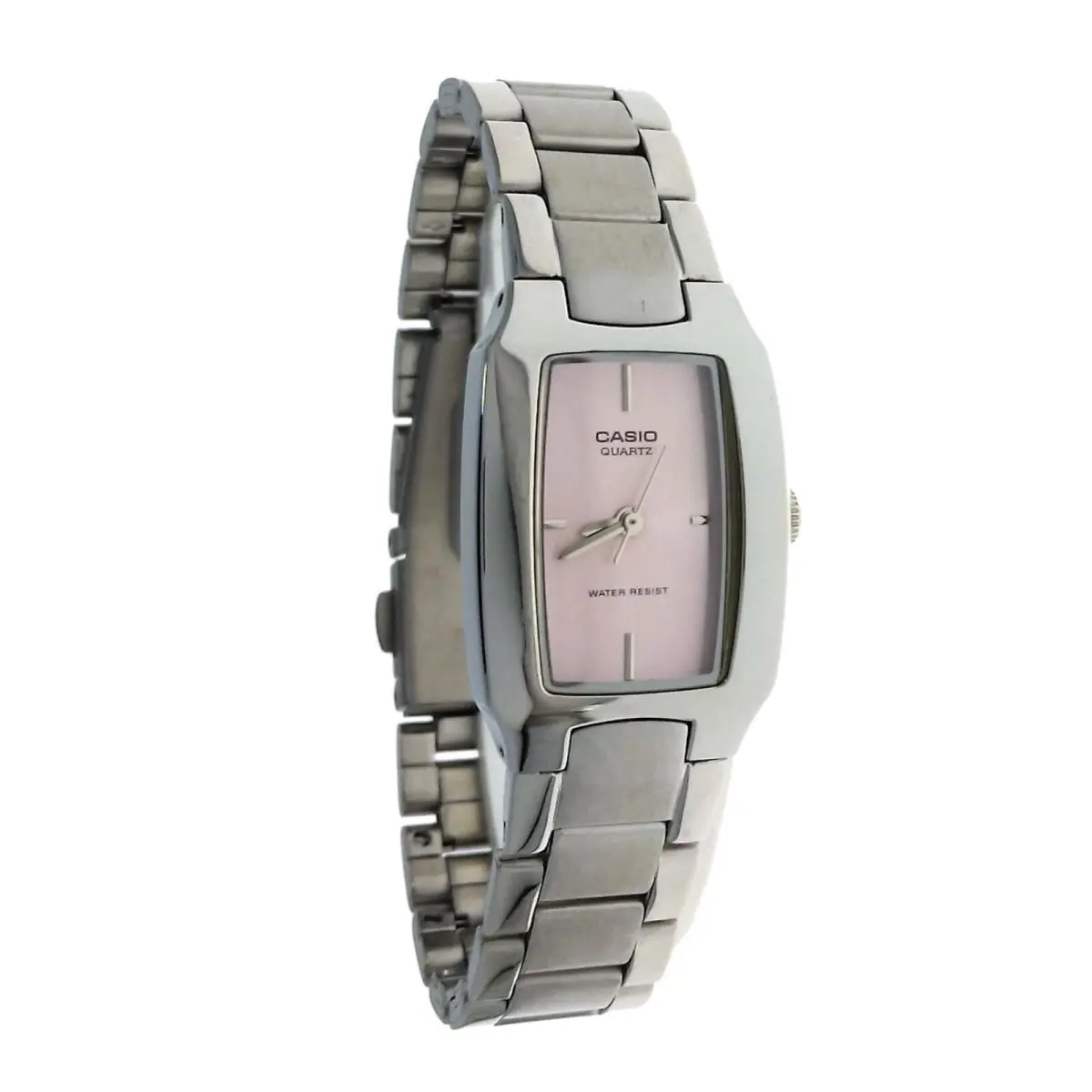 Casio Rectangle Pink Dial S Steel Ladies Wristwatch Watch LTP1165A 4CDF