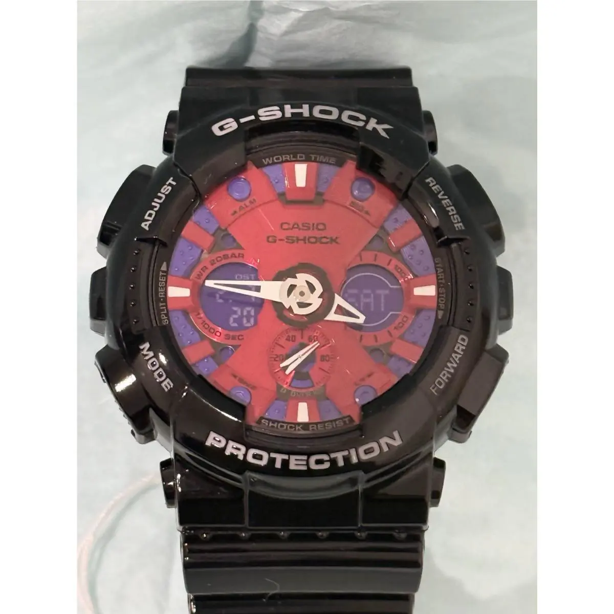 G-shock GA-120B-1A Glossy Black Band and Red Dial Men’s Watch by Casio