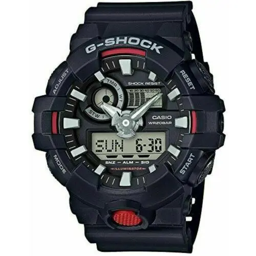 Casio GA700-1A G-shock Black Super Illuminator Analog Digital Men`s Watch