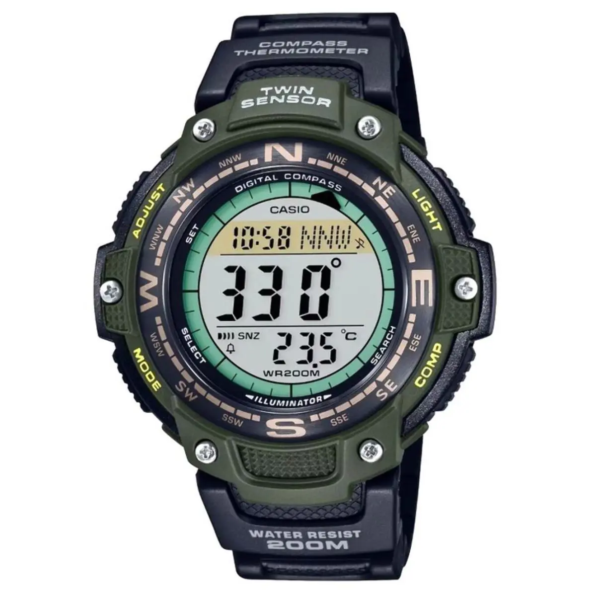 Casio SGW100-3A Men`s Digital Compass Thermometer Twin Sensor Watch