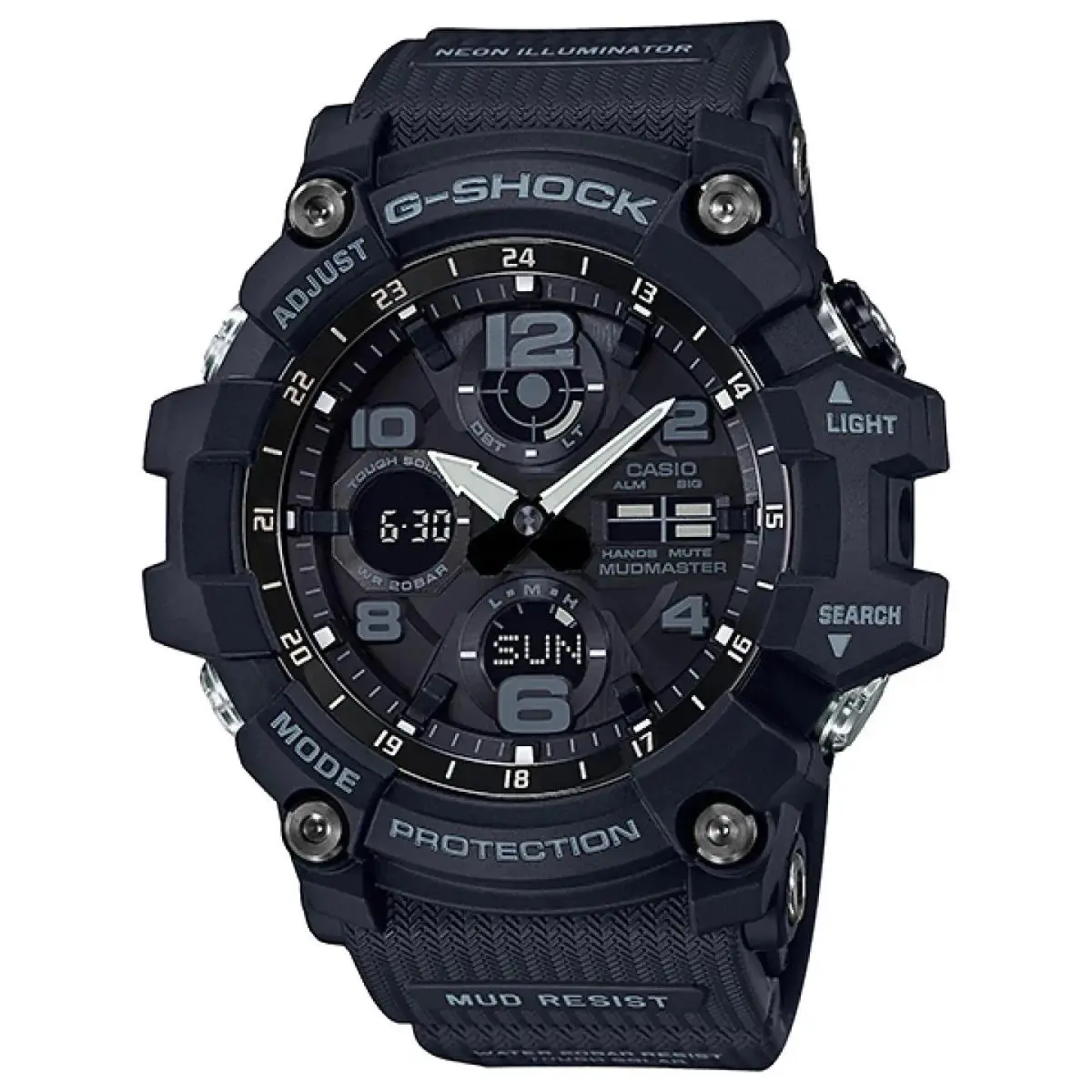 Casio G-shock Mudmaster Master of G-land Matte Black Tough Solar GSG100-1A - Dial: Black, Band: Black, Bezel: Black
