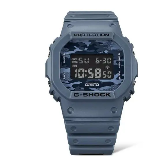 G-shock Blue Resin Strap Men`s Digital Display Watch INT-DW-5600CA-2DR by Casio
