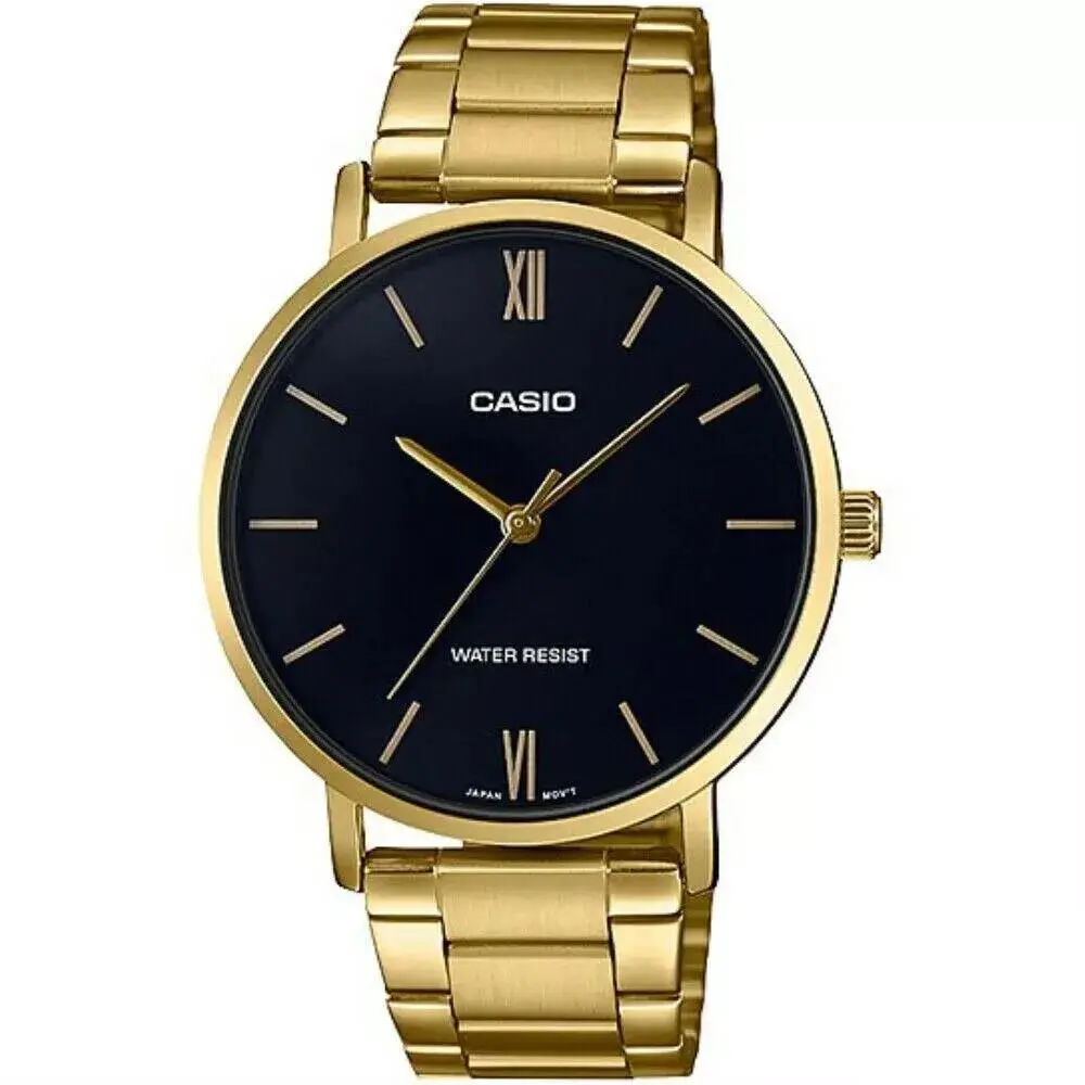 Casio MTP-VT01G-1B Analog Gold-tone Stainless Steel Band Men`s Dress Watch