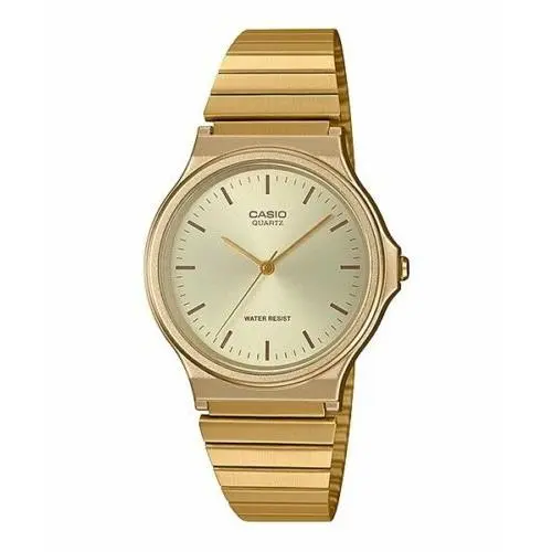 Casio MQ24G-9E Men`s Goldtone Stainless Steel Band Watch Water Resistant - Band: Gold