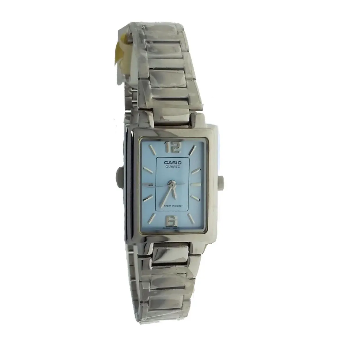 Casio Rectangle Light Blue Dial Metal Ladies Wristwatch Watch LTP1238D 2ADF