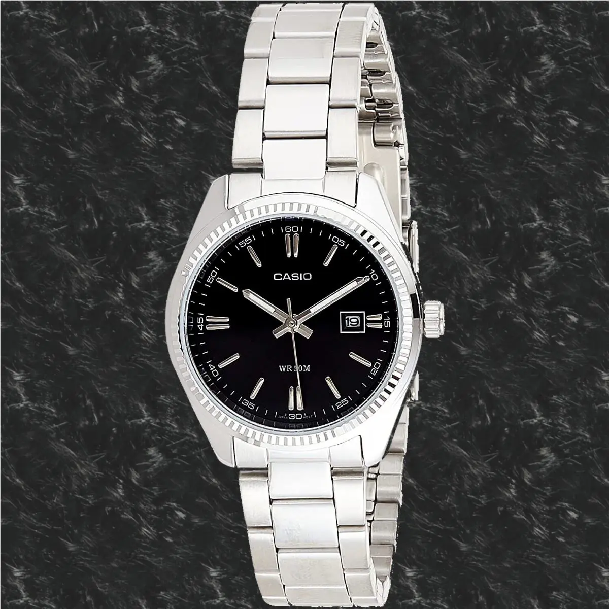 Casio LTP-1302D-1A1V Ladies Analog Watch 50M Stainless Steel Dress Date