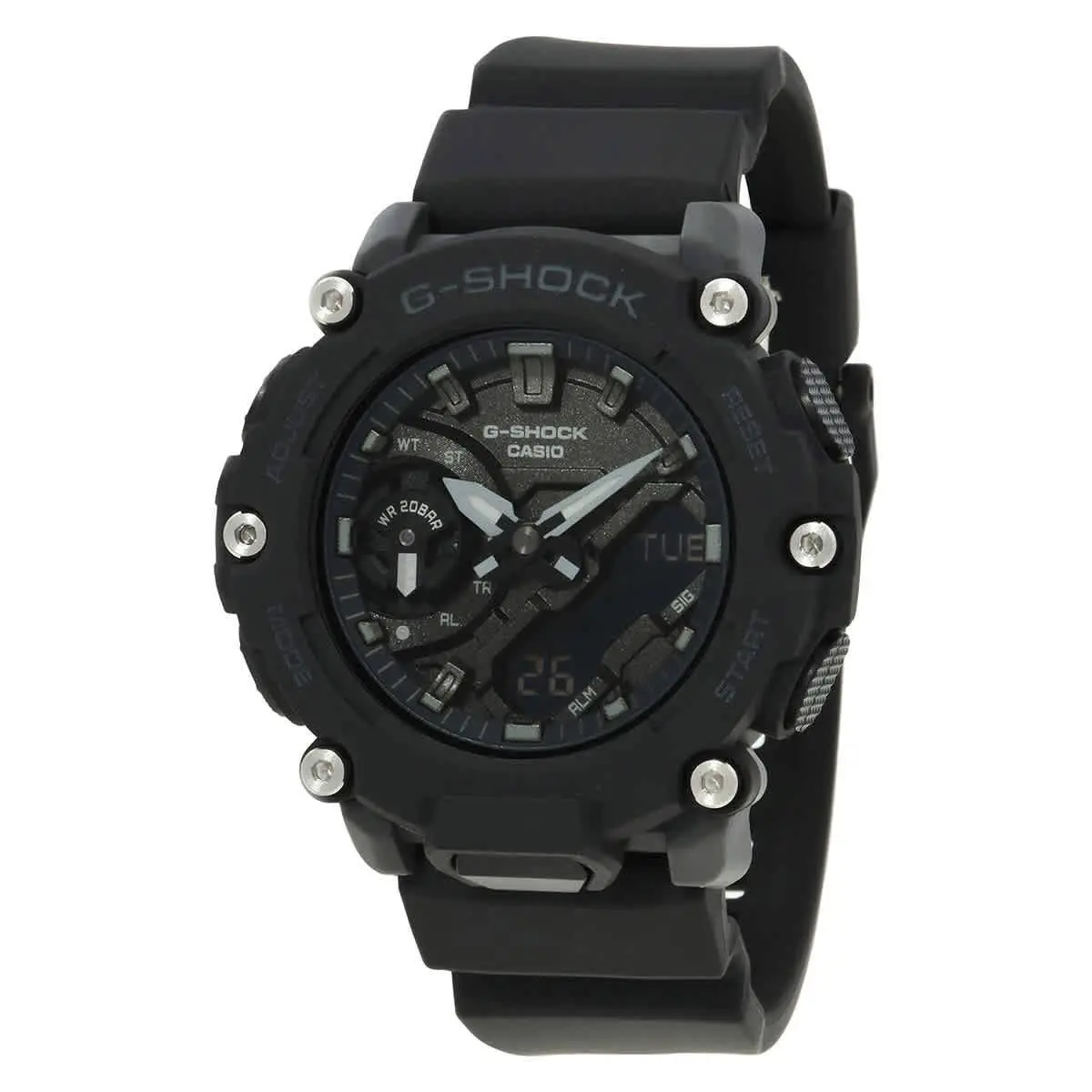 Casio Alarm World Time Quartz Analog-digital Black Dial Watch GMA-S2200-1ADR - Dial: Black, Band: Black, Bezel: Black