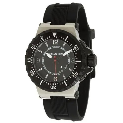 Michael Kors Oversize Black Silicone Band 10 Atm Tachymeter WATCH-MK7060