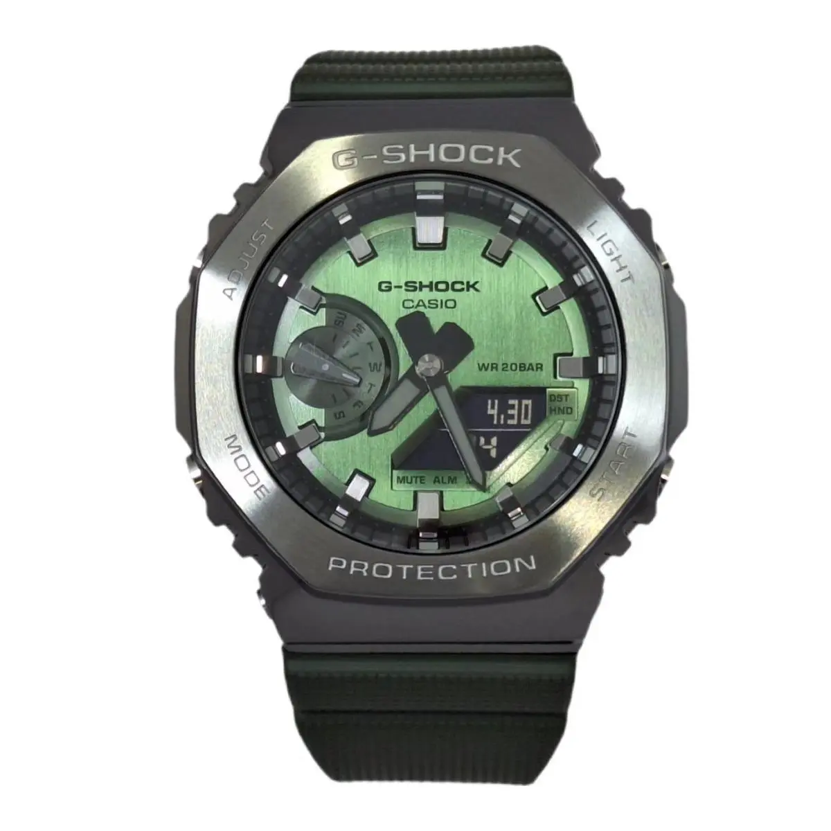Casio G-shock GM-2100B-3A Quartz Green Steel Bezel Resin Band Men Watch