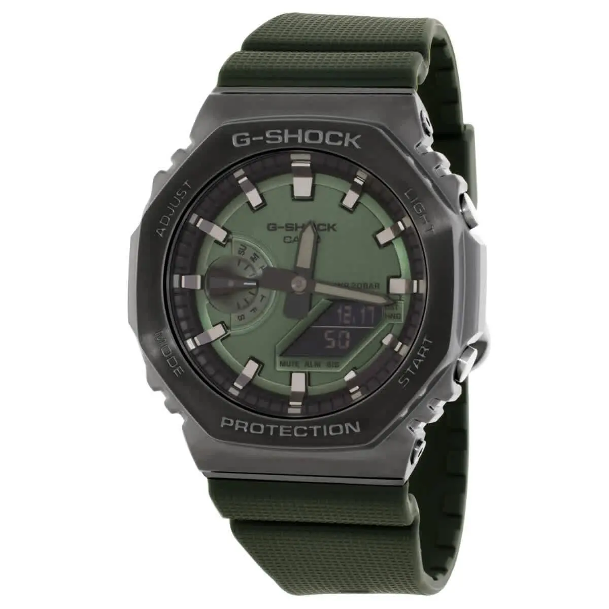 Casio G-shock World Time Quartz Analog-digital Green Dial Men`s Watch